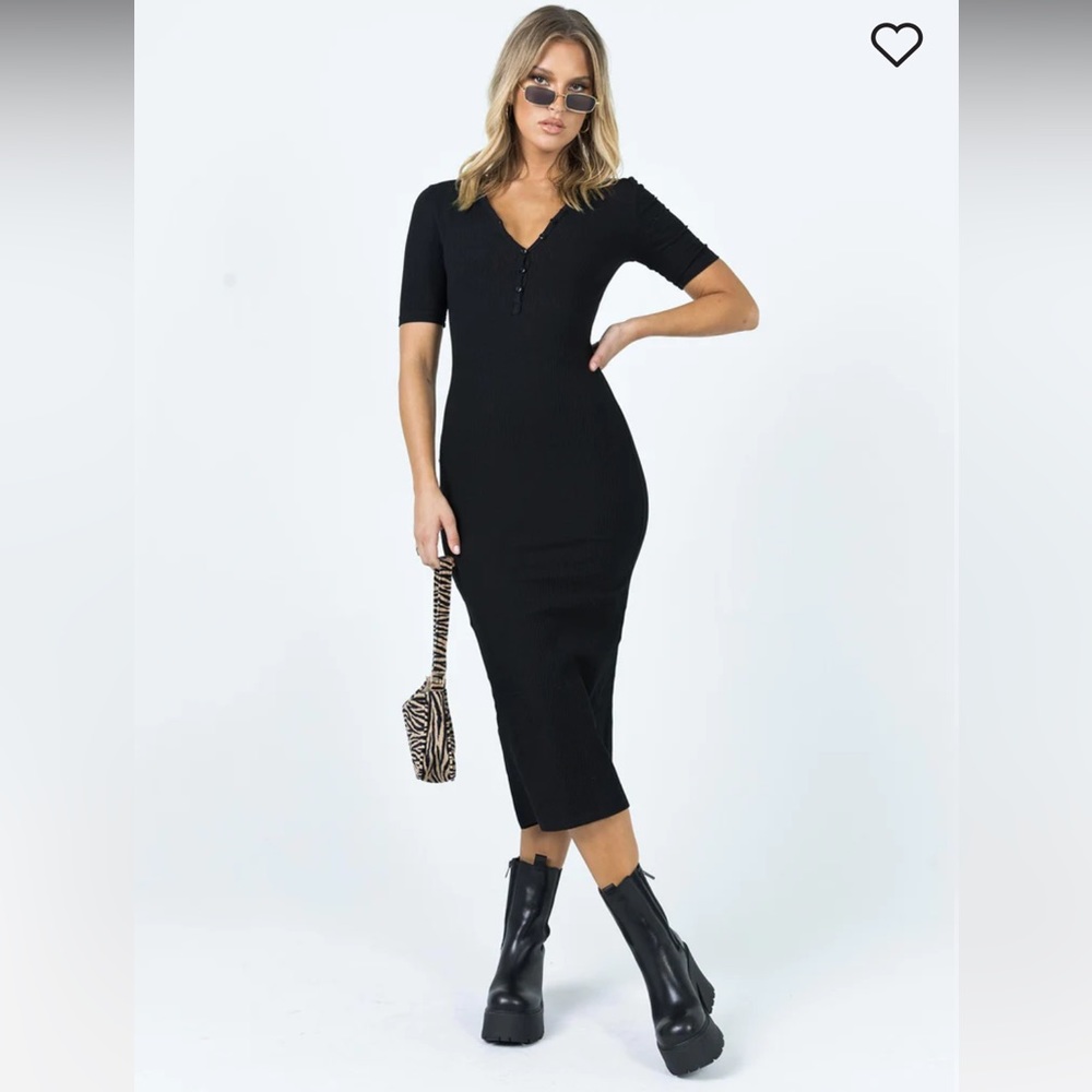 Princess Polly Chanted Midi dress black size 0